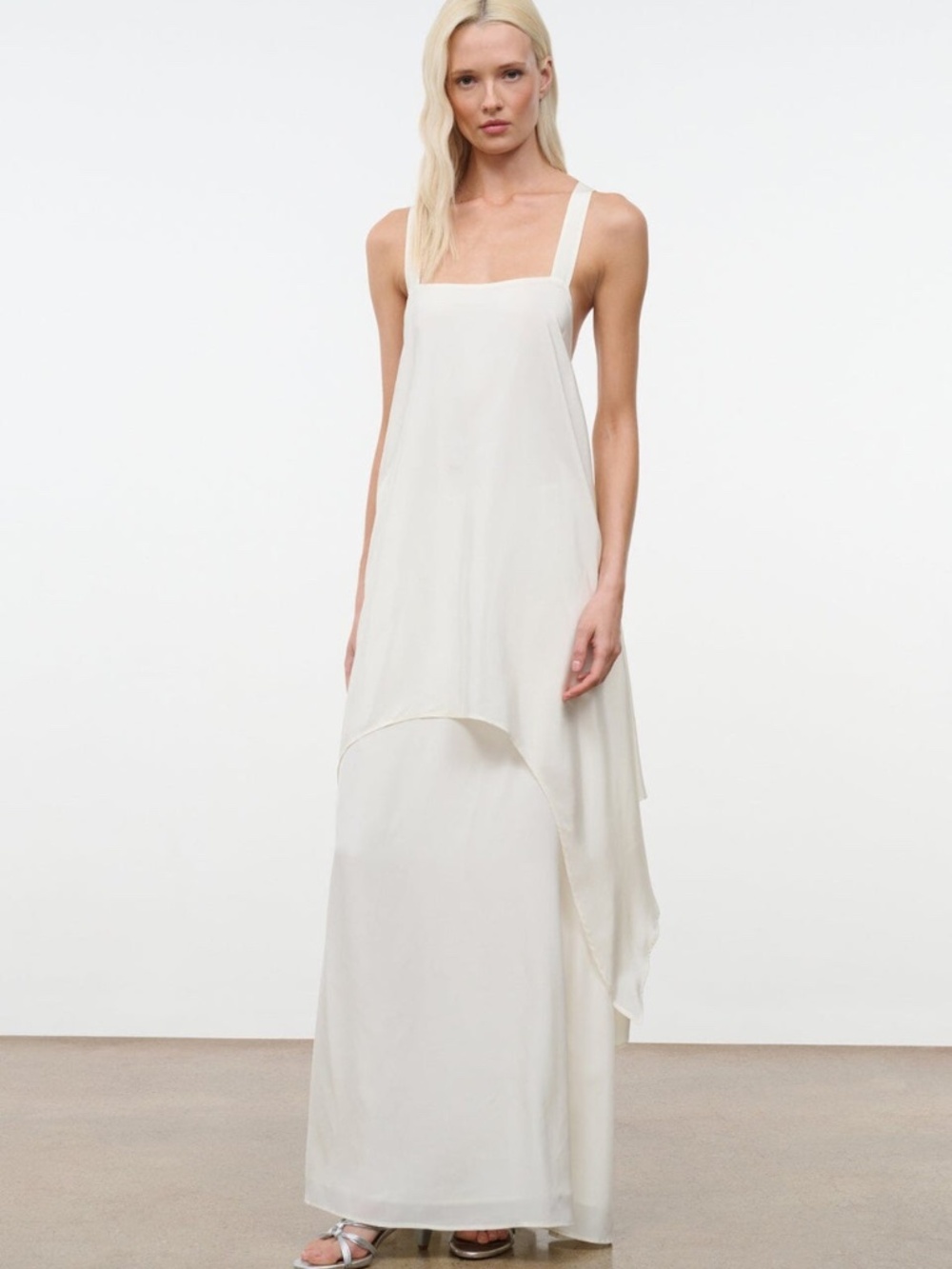 Staud KIRA SILK DRESS IVORY